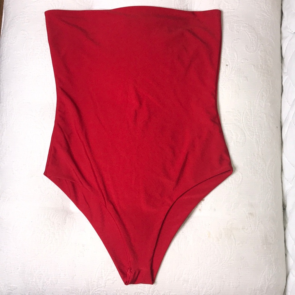 Red Bodysuit PrettyLittleThing